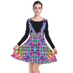 Kaleidoscope Pattern Sacred Geometry Plunge Pinafore Dress by Pakrebo