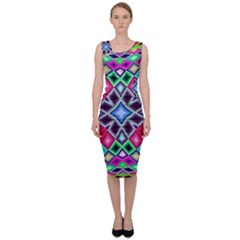 Kaleidoscope Pattern Sacred Geometry Sleeveless Pencil Dress by Pakrebo