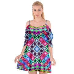 Kaleidoscope Pattern Sacred Geometry Cutout Spaghetti Strap Chiffon Dress by Pakrebo