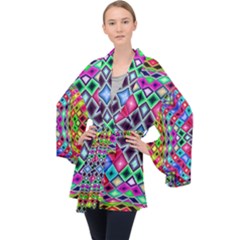 Kaleidoscope Pattern Sacred Geometry Velvet Kimono Robe