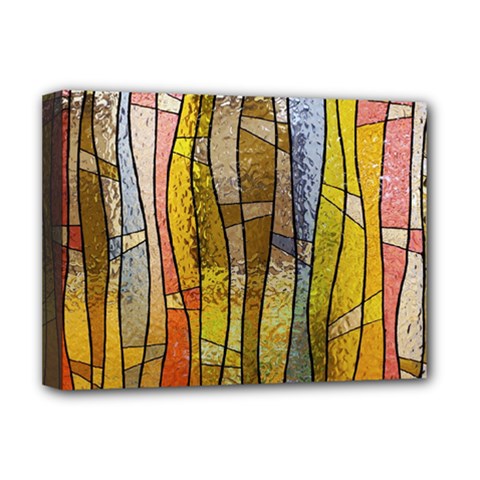 Stained Glass Window Colorful Deluxe Canvas 16  X 12  (stretched)  by Pakrebo