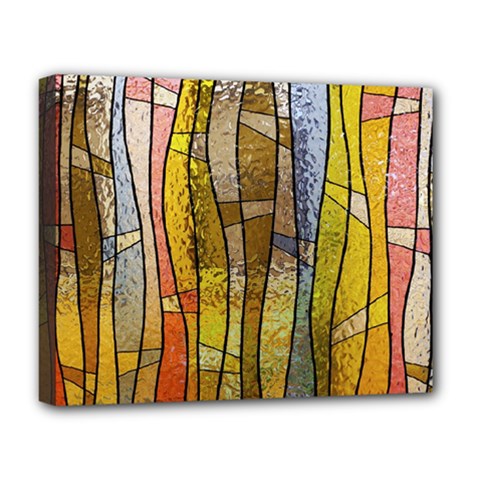 Stained Glass Window Colorful Deluxe Canvas 20  X 16  (stretched) by Pakrebo