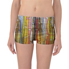 Stained Glass Window Colorful Boyleg Bikini Bottoms by Pakrebo