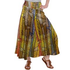 Stained Glass Window Colorful Satin Palazzo Pants