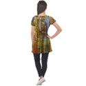 Stained Glass Window Colorful Puff Sleeve Tunic Top View2