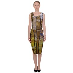 Stained Glass Window Colorful Sleeveless Pencil Dress