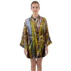 Stained Glass Window Colorful Long Sleeve Kimono Robe by Pakrebo