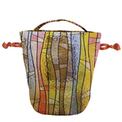 Stained Glass Window Colorful Drawstring Bucket Bag