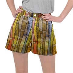 Stained Glass Window Colorful Stretch Ripstop Shorts