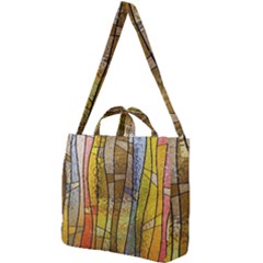 Stained Glass Window Colorful Square Shoulder Tote Bag