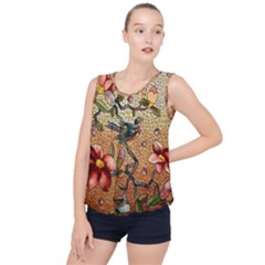 Flower Cubism Mosaic Vintage Bubble Hem Chiffon Tank Top by Pakrebo