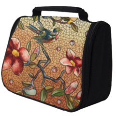 Flower Cubism Mosaic Vintage Full Print Travel Pouch (big)