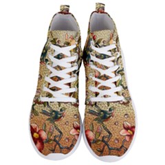 Flower Cubism Mosaic Vintage Men s Lightweight High Top Sneakers by Pakrebo