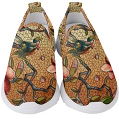 Flower Cubism Mosaic Vintage Kids  Slip On Sneakers