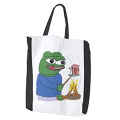 Apu Apustaja Roasting A Snail On A Campfire Pepe The Frog Pepethefrog The Helper Kekistan Giant Grocery Tote by snek