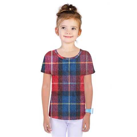 Blue & Red Plaid Kids  One Piece Tee by WensdaiAmbrose