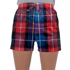 Blue & Red Plaid Sleepwear Shorts by WensdaiAmbrose