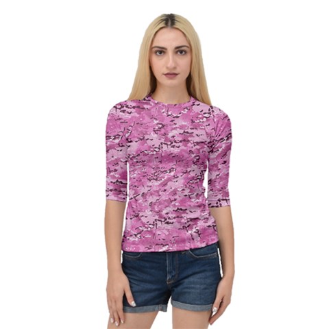 Pink Camouflage Army Military Girl Quarter Sleeve Raglan Tee by snek