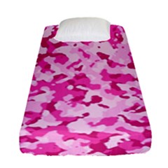 Standard Pink Camouflage Army Military Girl Funny Pattern Fitted Sheet (single Size) by snek