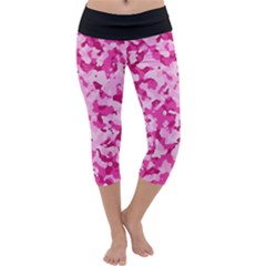 Standard Pink Camouflage Army Military Girl Funny Pattern Capri Yoga Leggings by snek