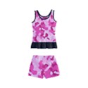 Standard Pink Camouflage Army Military Girl funny pattern Kids  Boyleg Swimsuit View2