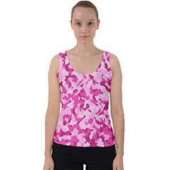 Standard Pink Camouflage Army Military Girl Funny Pattern Velvet Tank Top by snek