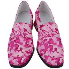 Standard Pink Camouflage Army Military Girl Funny Pattern Women s Chunky Heel Loafers by snek