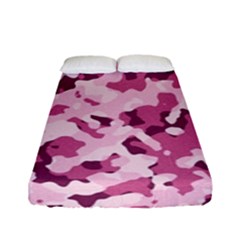 Standard Violet Pink Camouflage Army Military Girl Fitted Sheet (full/ Double Size) by snek