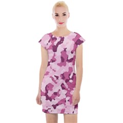 Standard Violet Pink Camouflage Army Military Girl Cap Sleeve Bodycon Dress by snek