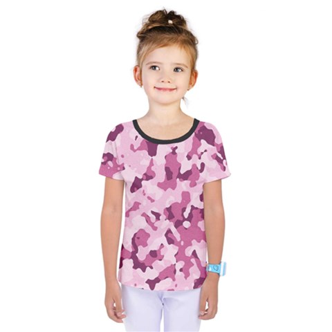 Standard Violet Pink Camouflage Army Military Girl Kids  One Piece Tee by snek