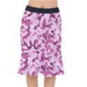 Standard Violet Pink Camouflage Army Military Girl Mermaid Skirt View1