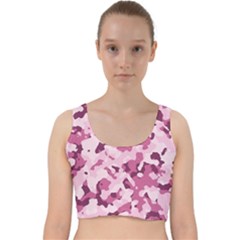 Standard Violet Pink Camouflage Army Military Girl Velvet Racer Back Crop Top by snek