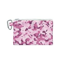 Standard Violet Pink Camouflage Army Military Girl Canvas Cosmetic Bag (small) by snek