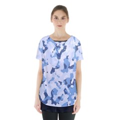 Standard Light Blue Camouflage Army Military Skirt Hem Sports Top by snek