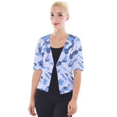 Standard Light Blue Camouflage Army Military Cropped Button Cardigan by snek