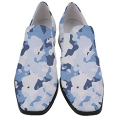 Standard Light Blue Camouflage Army Military Slip On Heel Loafers by snek