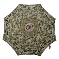 Wood Camouflage Military Army Green Khaki Pattern Hook Handle Umbrellas (small) by snek