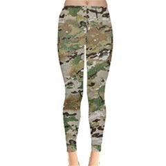 Wood Camouflage Military Army Green Khaki Pattern Leggings  by snek