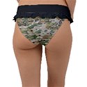 Wood camouflage military army green khaki pattern Frill Bikini Bottom View2