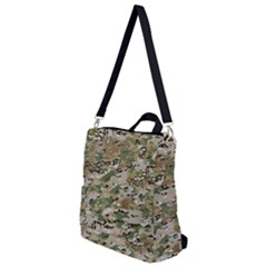 Wood Camouflage Military Army Green Khaki Pattern Crossbody Backpack by snek