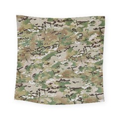 Wood Camouflage Military Army Green Khaki Pattern Square Tapestry (small) by snek