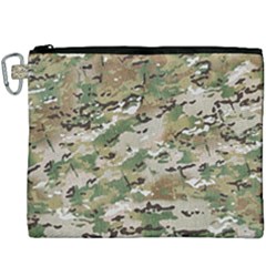 Wood Camouflage Military Army Green Khaki Pattern Canvas Cosmetic Bag (xxxl) by snek