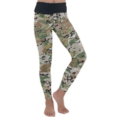 Wood Camouflage Military Army Green Khaki Pattern Kids  Lightweight Velour Classic Yoga Leggings by snek