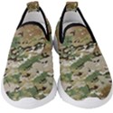 Wood camouflage military army green khaki pattern Kids  Slip On Sneakers View1