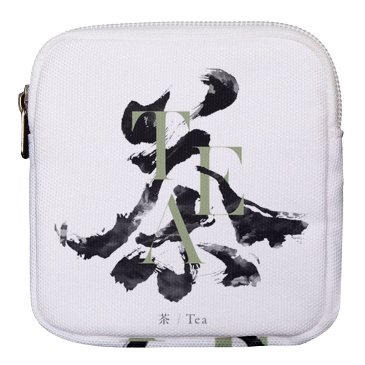 Tea Calligraphy Mini Square Pouch