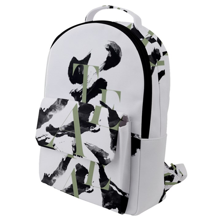 Tea Calligraphy Flap Pocket Backpack (Small)