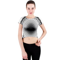 Mandala Calming Coloring Page Crew Neck Crop Top by Pakrebo