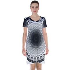 Mandala Calming Coloring Page Short Sleeve Nightdress by Pakrebo