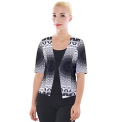 Mandala Calming Coloring Page Cropped Button Cardigan by Pakrebo