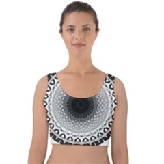 Mandala Calming Coloring Page Velvet Crop Top by Pakrebo